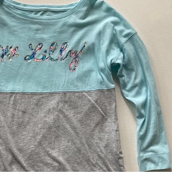 Girls Lilly Pulitzer Mini Finn Top Blue Oasis Tint - Picture 3 of 6